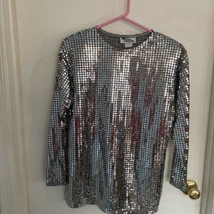 Silver Sequined Fancy Top